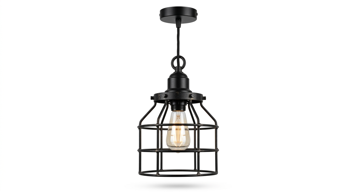 Industriële hanglamp zwart