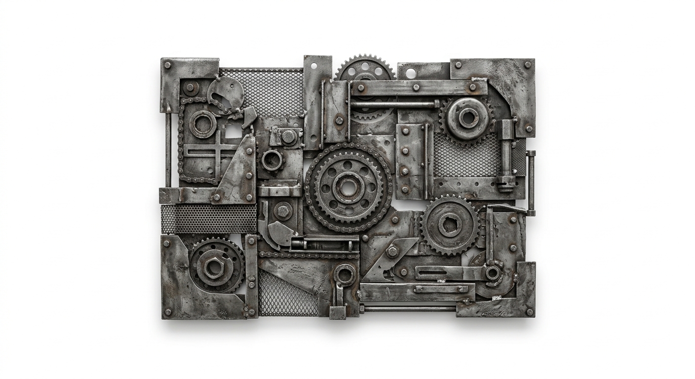 Industrieel grijs metaal decoratie