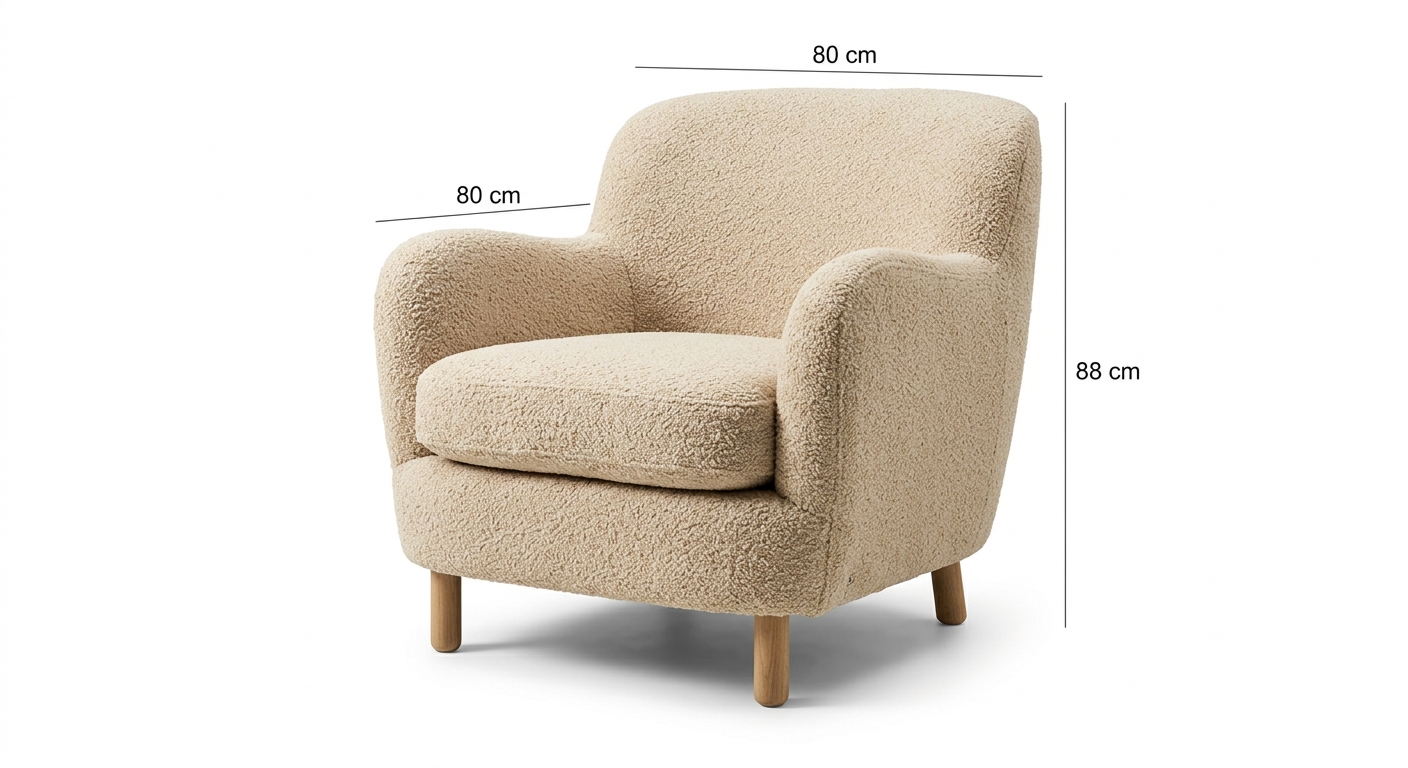 Warme bouclé fauteuil