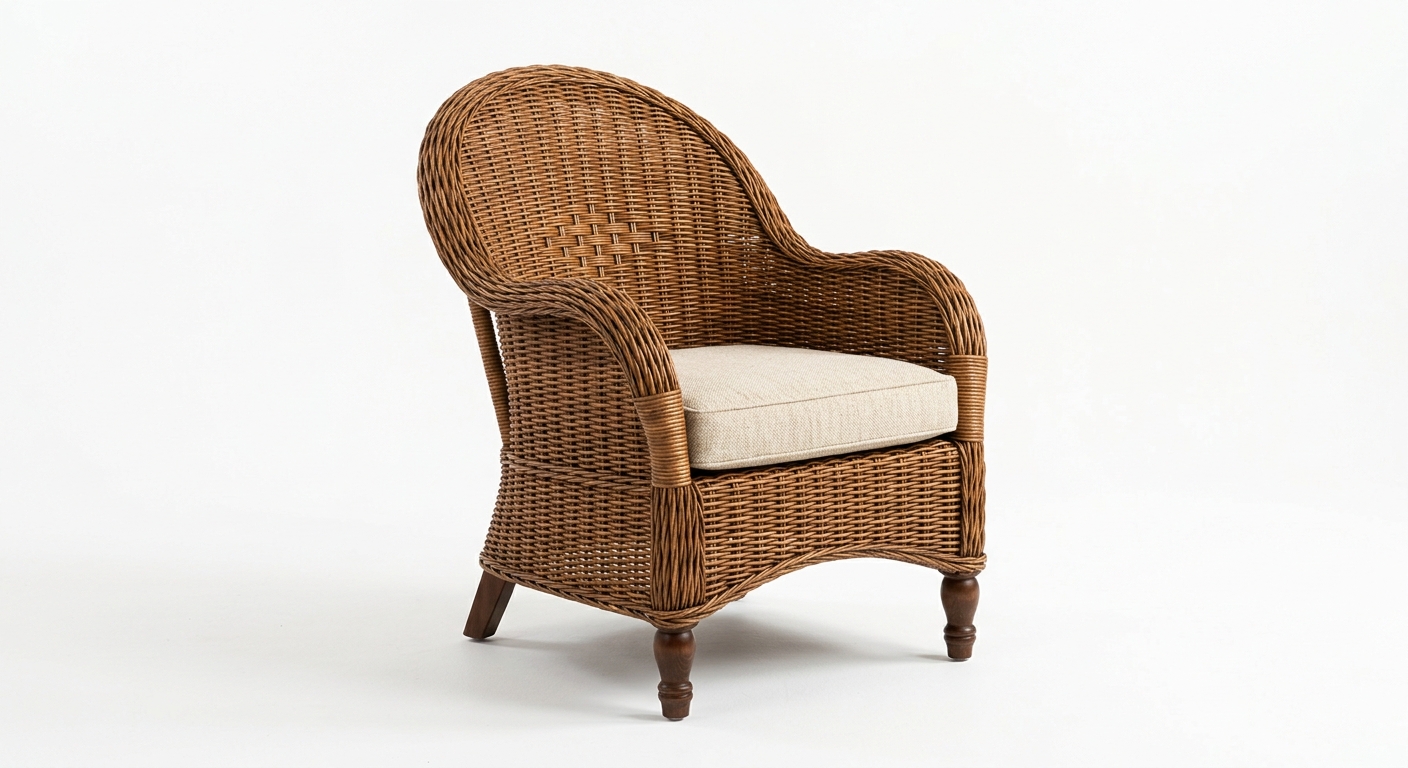 Warme rotan fauteuil