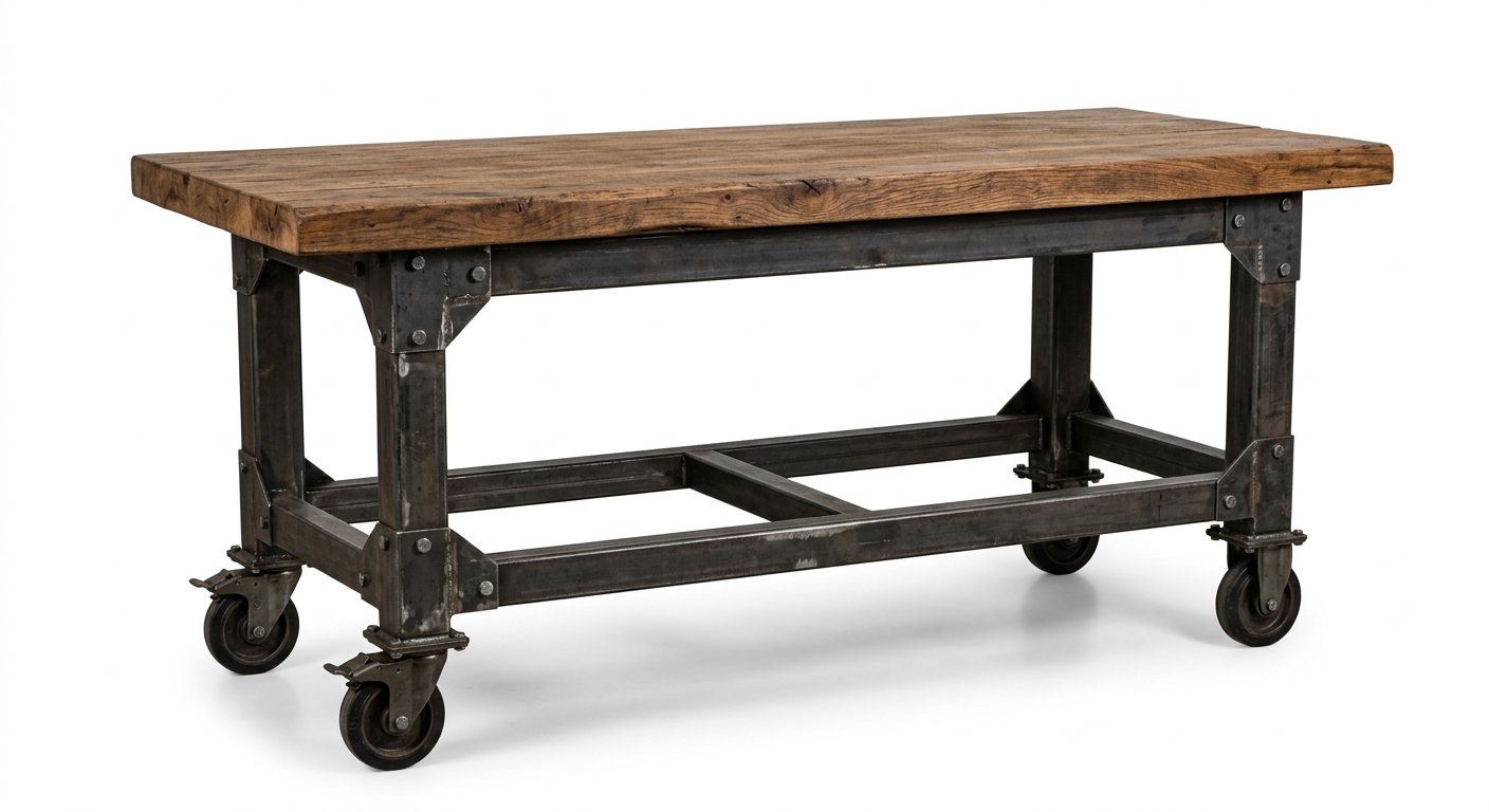 Industriële eettafel hout