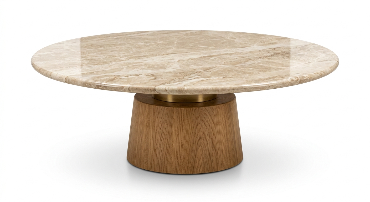 Warme beige marmeren tafel